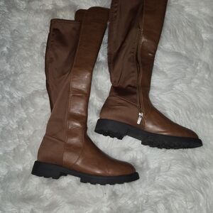 Shoe Dazzle Women's Over-the-Knee Riding Boots in Chestnut Brown